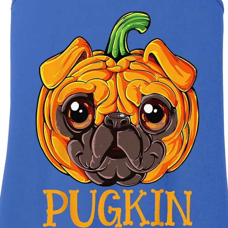 Pugkin Pug Pumpkin Halloween Thanksgiving Funny Funny Dog Ladies Essential Tank