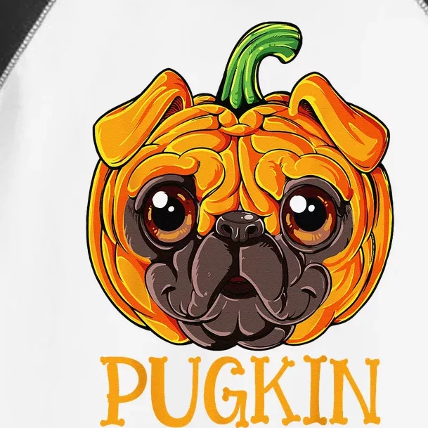 Pugkin Pug Pumpkin Halloween Thanksgiving Funny Funny Dog Toddler Fine Jersey T-Shirt