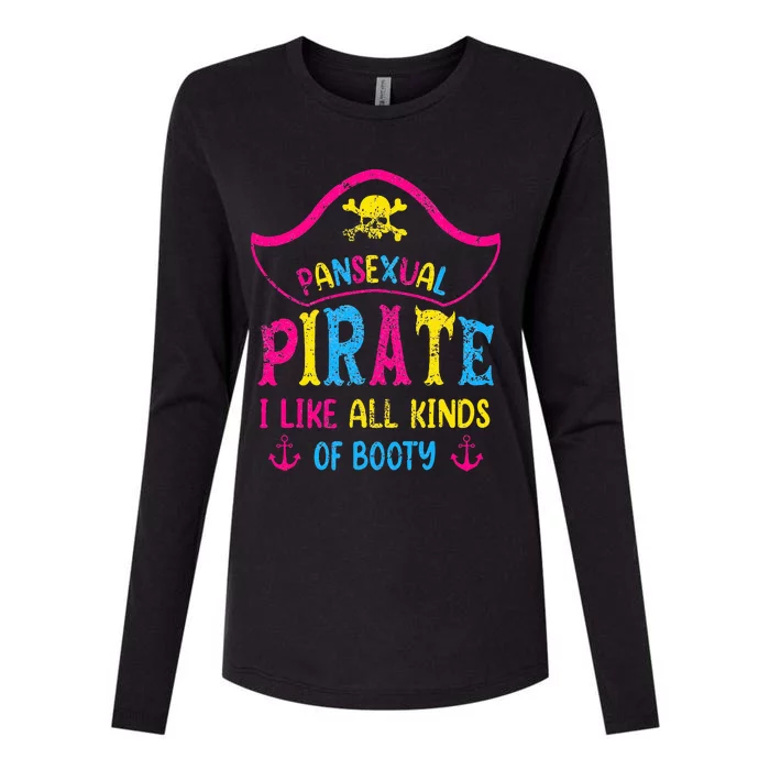 Pansexual Pride Pirate Lgbtq Month Pans Flag Colors Womens Cotton Relaxed Long Sleeve T-Shirt