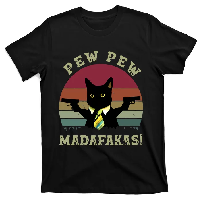 Peww Pew Pew Peww Madafakas Vintage Cat Lover T-Shirt