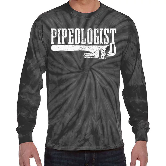 Plumber Pipeologist Plumbing Funny Plumber Tie-Dye Long Sleeve Shirt