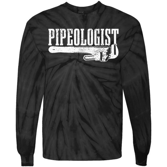 Plumber Pipeologist Plumbing Funny Plumber Tie-Dye Long Sleeve Shirt