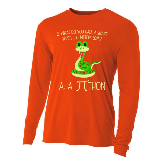 Python Pithon Pi Symbol Funny Math Teacher Cooling Performance Long Sleeve Crew