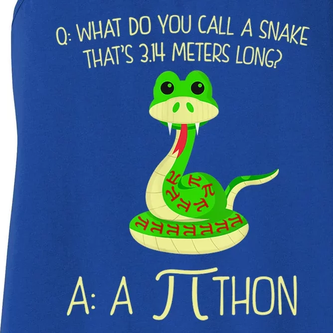 Python Pithon Pi Symbol Funny Math Teacher Women's Racerback Tank