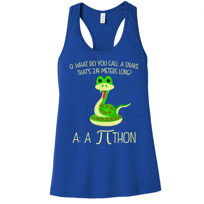 Python Pithon Pi Symbol Funny Math Teacher Women's Racerback Tank