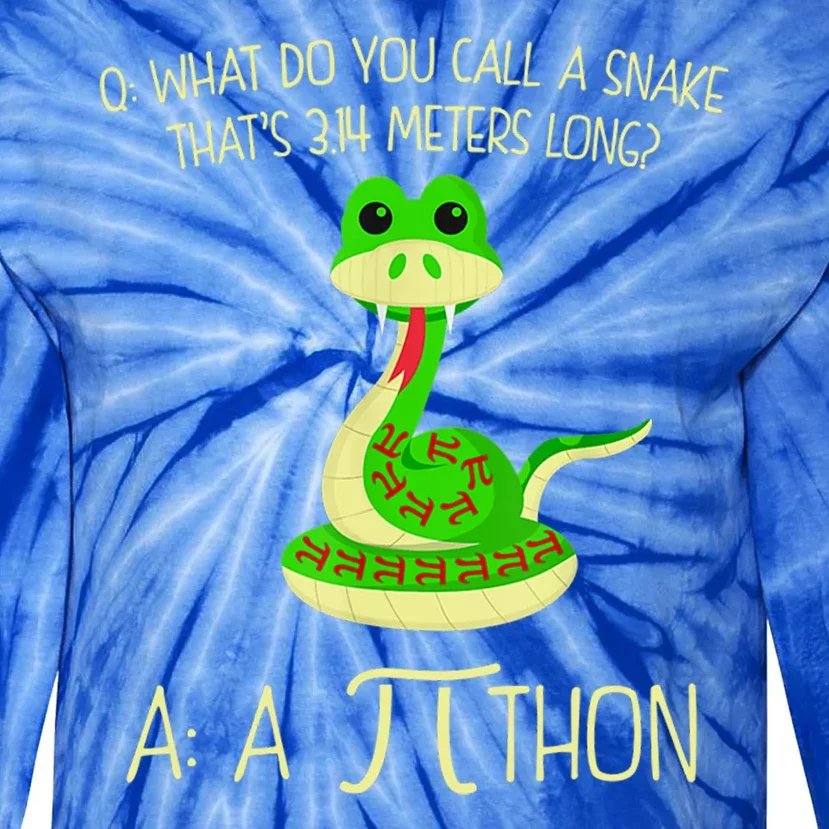 Python Pithon Pi Symbol Funny Math Teacher Tie-Dye Long Sleeve Shirt