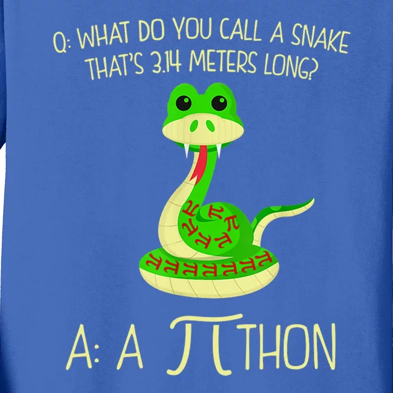 Python Pithon Pi Symbol Funny Math Teacher Kids Long Sleeve Shirt