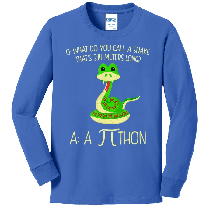 Python Pithon Pi Symbol Funny Math Teacher Kids Long Sleeve Shirt