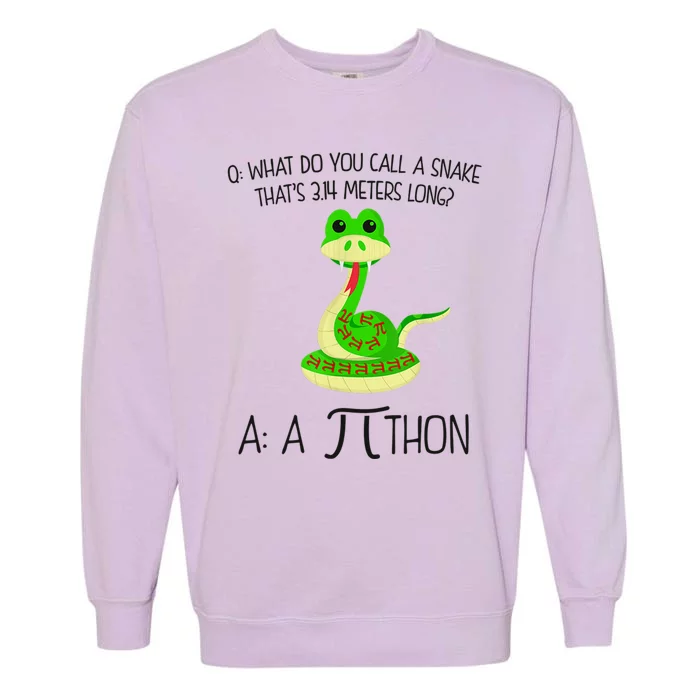 Python Pithon Pi Symbol Funny Math Teacher Garment-Dyed Sweatshirt