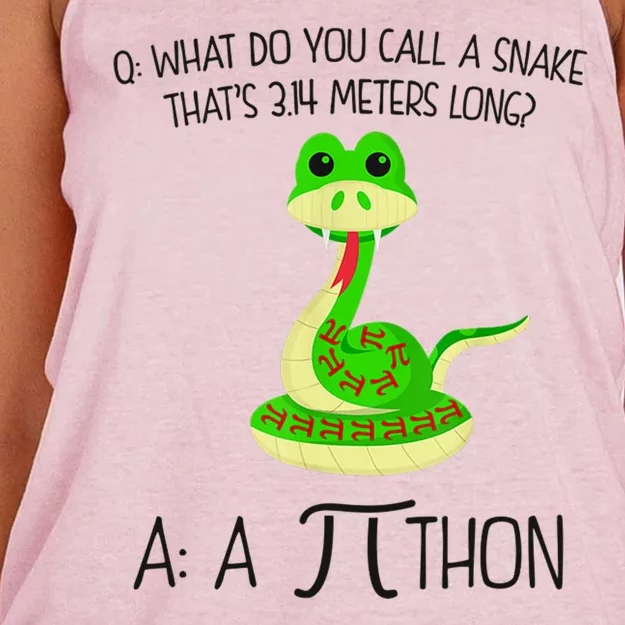 Python Pithon Pi Symbol Funny Math Teacher Women's Knotted Racerback Tank