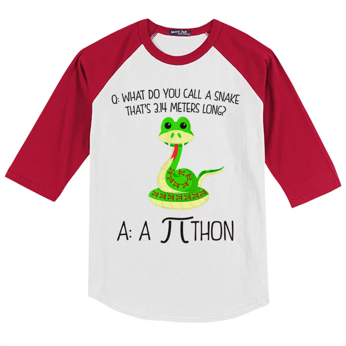 Python Pithon Pi Symbol Funny Math Teacher Kids Colorblock Raglan Jersey