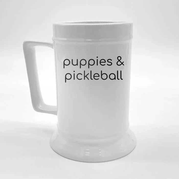 Puppies & Pickleball Front & Back Beer Stein