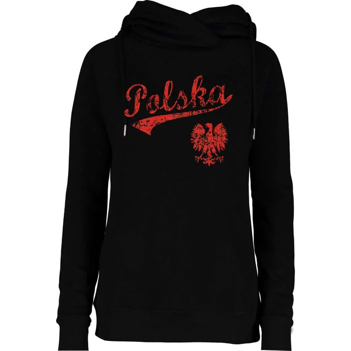 Polska Polish Poland Polski Family Heritage Womens Funnel Neck Pullover Hood