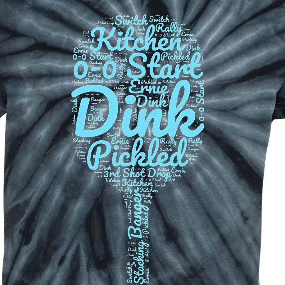 Pickleball Phrases Pickleball Kids Tie-Dye T-Shirt