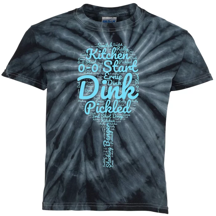 Pickleball Phrases Pickleball Kids Tie-Dye T-Shirt