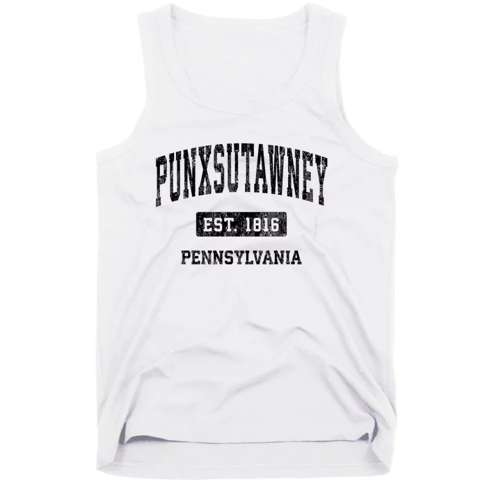 Punxsutawney Pennsylvania Pa Vintage Established Athletic Sports Design Tank Top