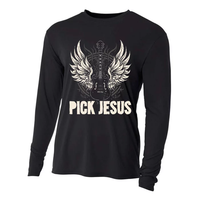 Preacher Pastor Pick Jesus Christian Sermonator Pastor Cooling Performance Long Sleeve Crew