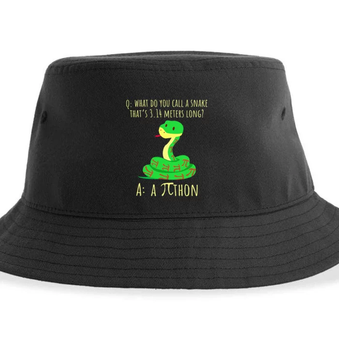 Python Pithon Pi Symbol Math Teacher Pi Day Sustainable Bucket Hat