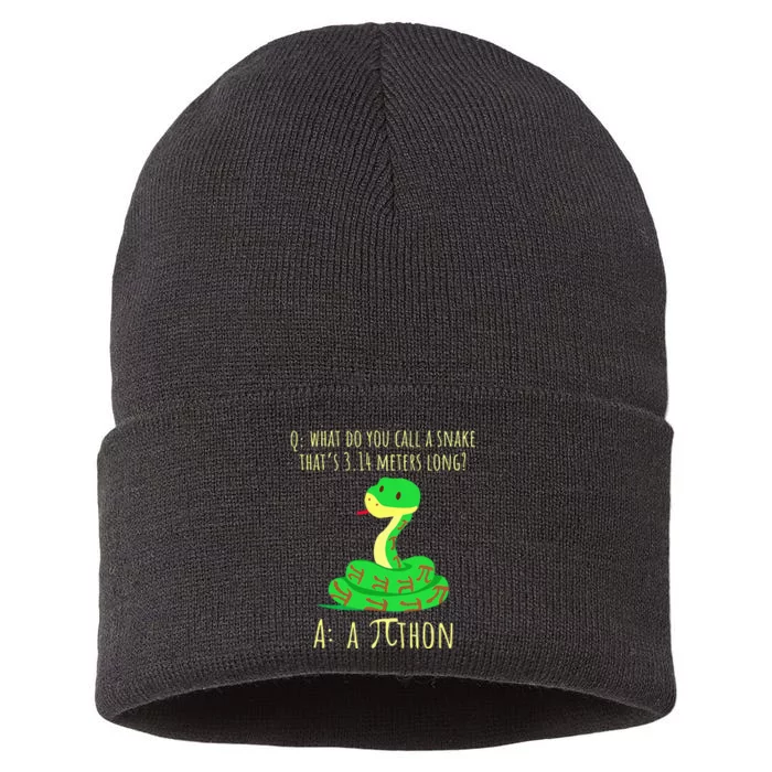 Python Pithon Pi Symbol Math Teacher Pi Day Sustainable Knit Beanie