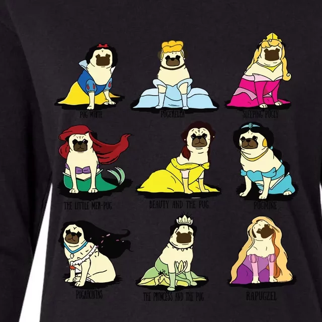 Princess Pug Womens Cotton Relaxed Long Sleeve T-Shirt