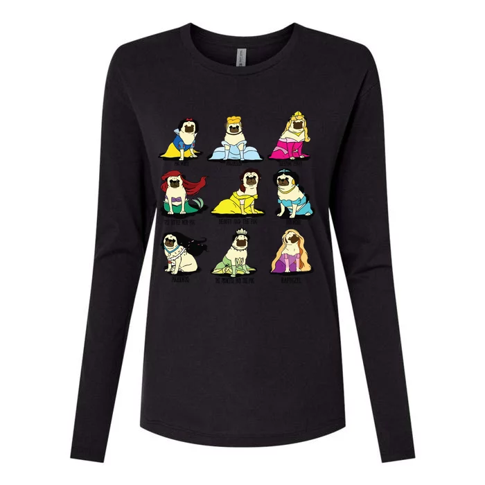 Princess Pug Womens Cotton Relaxed Long Sleeve T-Shirt