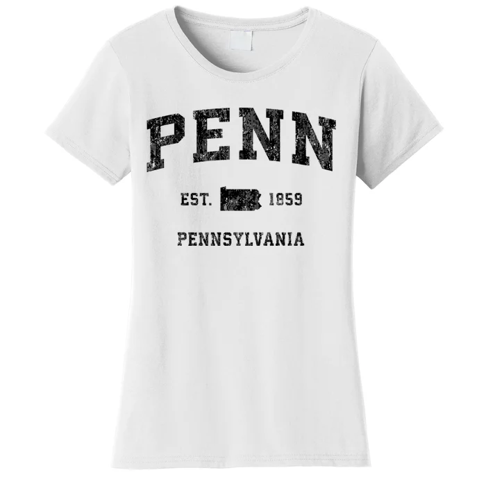 Penn Pennsylvania Pa Vintage Established Athletic Sports Design Women's T-Shirt