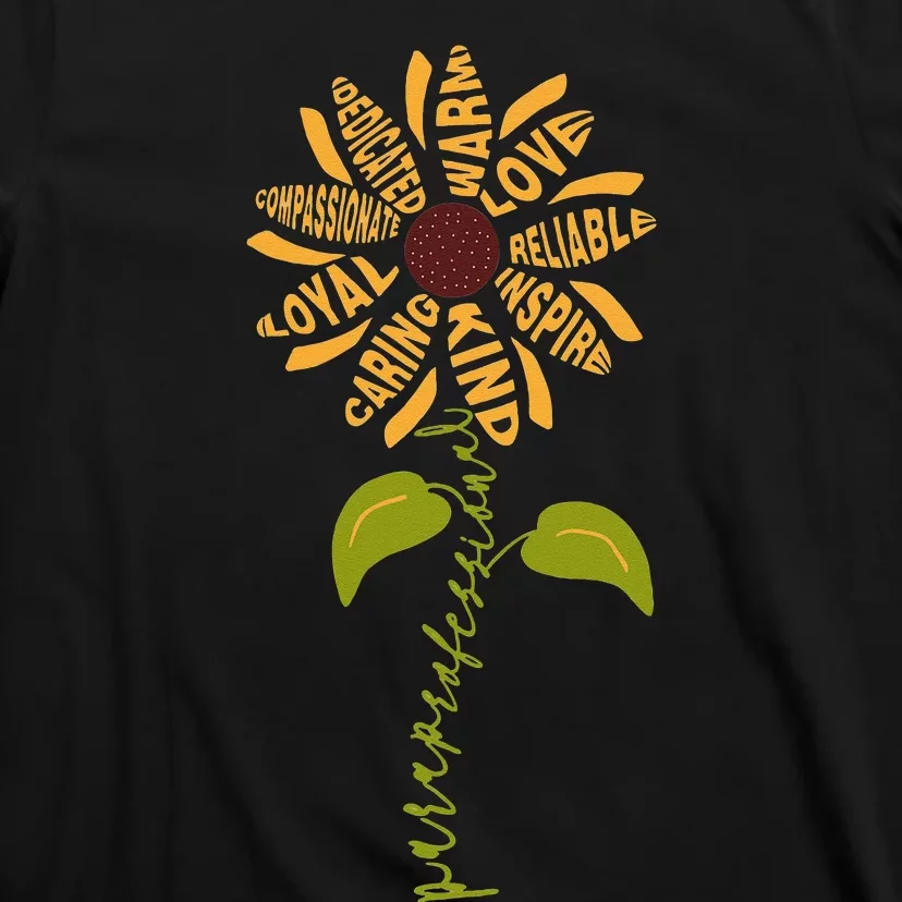 Para professional Paraeducator Teacher Sunflower T-Shirt