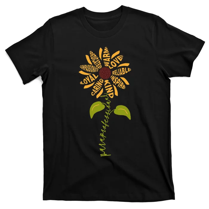 Para professional Paraeducator Teacher Sunflower T-Shirt