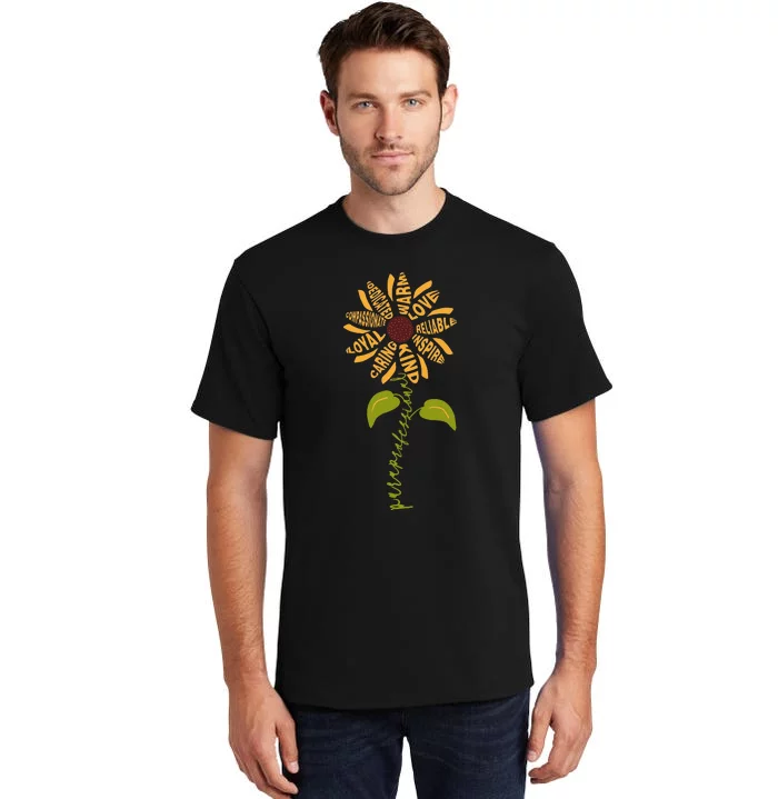 Para professional Paraeducator Teacher Sunflower Tall T-Shirt