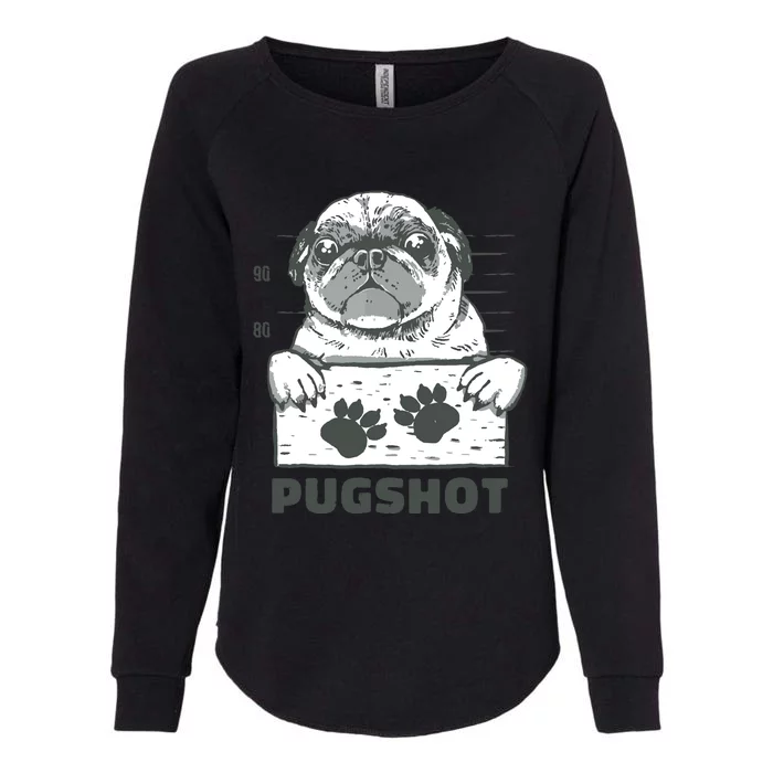 Pugshot Pug Womens California Wash Sweatshirt