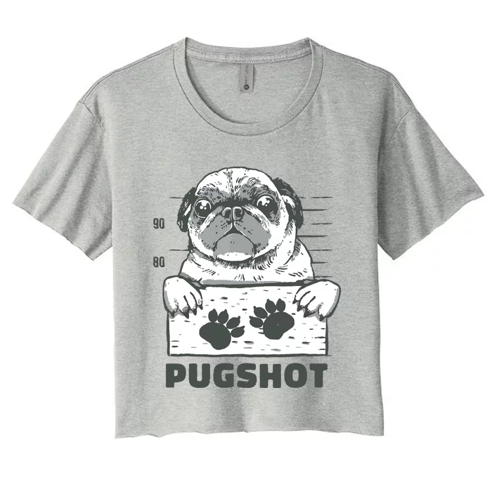 Pugshot Pug Women's Crop Top Tee