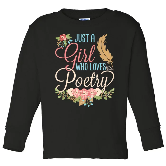 Poetry Poet Poem Lover Writer Reader Month Women Girl Toddler Long Sleeve Shirt