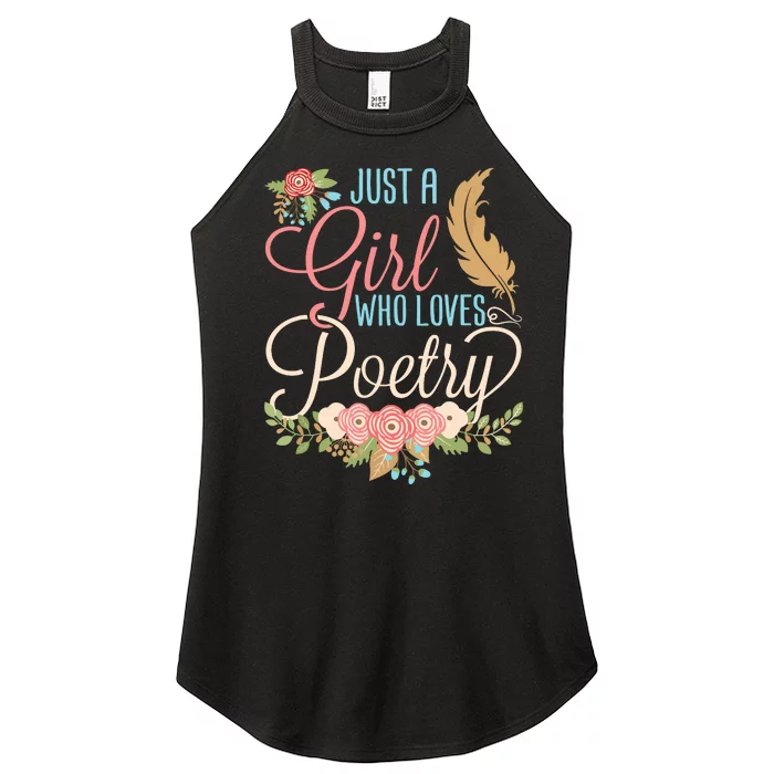 Poetry Poet Poem Lover Writer Reader Month Women Girl Women’s Perfect Tri Rocker Tank