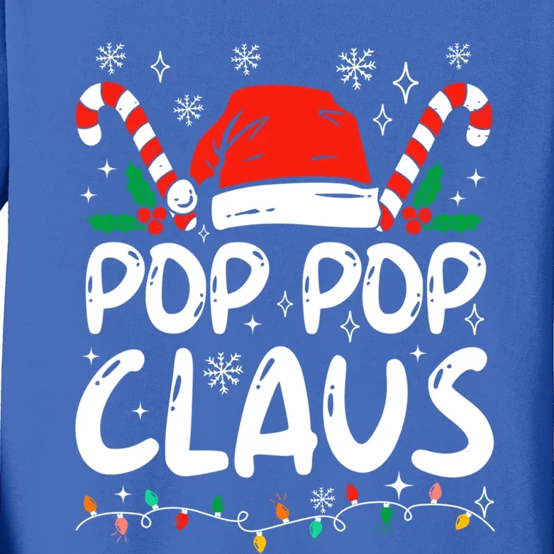 Pappy Papa Pop Pop Claus Santa Family Christmas Xmas Pajama Gift Kids Long Sleeve Shirt