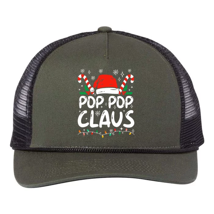 Pappy Papa Pop Pop Claus Santa Family Christmas Xmas Pajama Gift Retro Rope Trucker Hat Cap