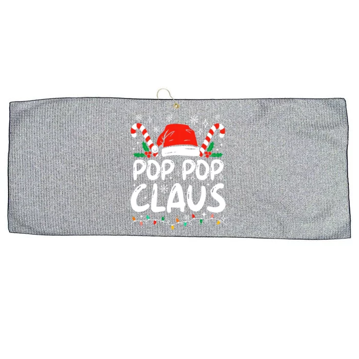 Pappy Papa Pop Pop Claus Santa Family Christmas Xmas Pajama Gift Large Microfiber Waffle Golf Towel