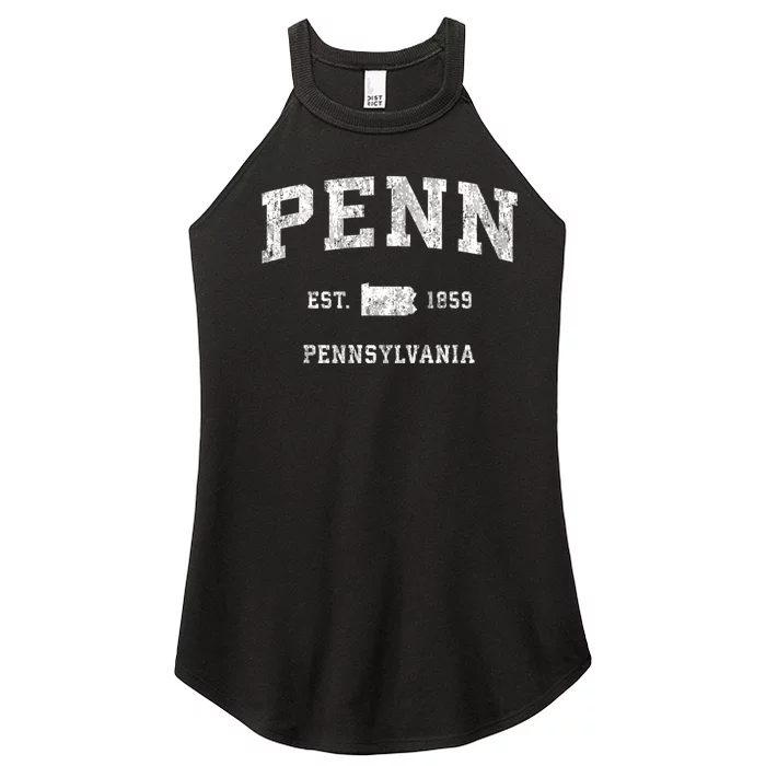 Penn Pennsylvania Pa Vintage Athletic Sports Women’s Perfect Tri Rocker Tank