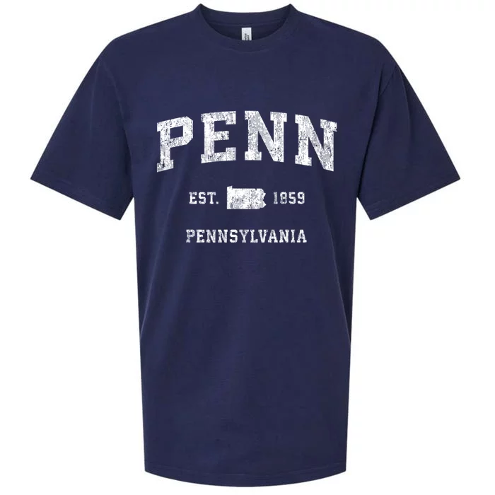 Penn Pennsylvania Pa Vintage Athletic Sports Sueded Cloud Jersey T-Shirt