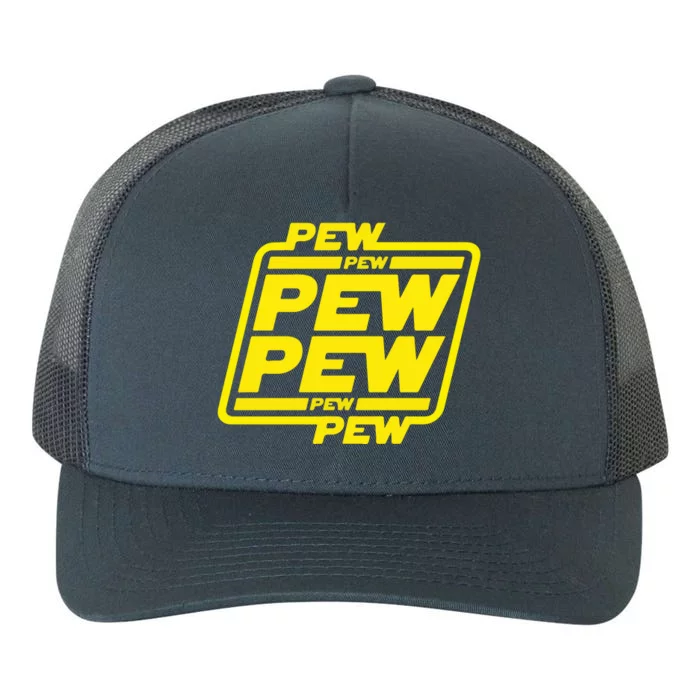 Pew Pew Pew Humor Meme Quote Costume Yupoong Adult 5-Panel Trucker Hat