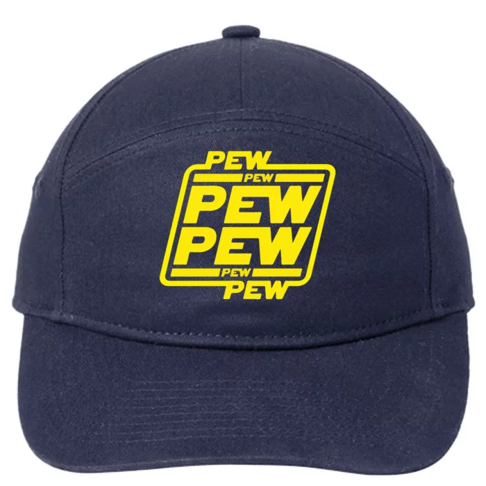 Pew Pew Pew Humor Meme Quote Costume 7-Panel Snapback Hat