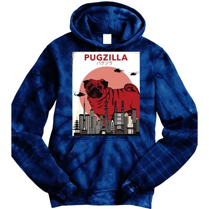 Pug Pugzilla Tie Dye Hoodie