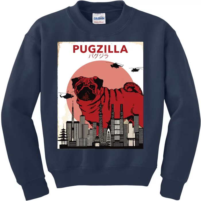 Pug Pugzilla Kids Sweatshirt