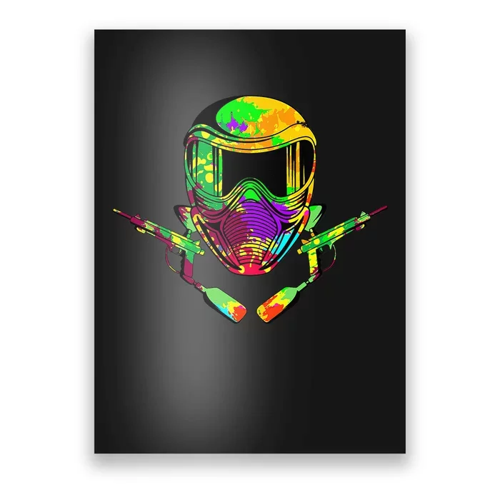 Paintball Player Paint Shooting Paintballer Air Gun Poster