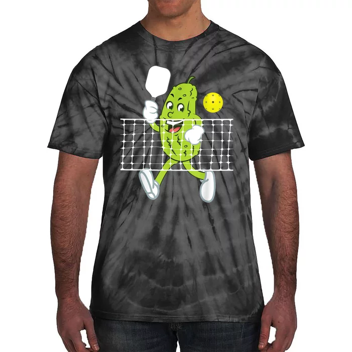 Pickle Playing Pickleball - Funny Pickleball Paddleball Tie-Dye T-Shirt