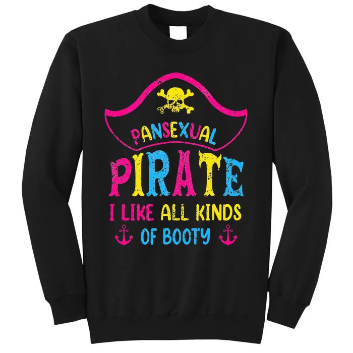 Pansexual Pride Pirate LGBTQ Month Pans Flag Colors Funny Tall Sweatshirt