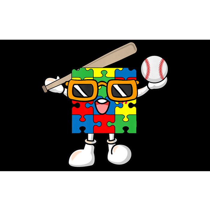 Puzzle Piece Playing Baseball Autism Awareness Bumper Sticker