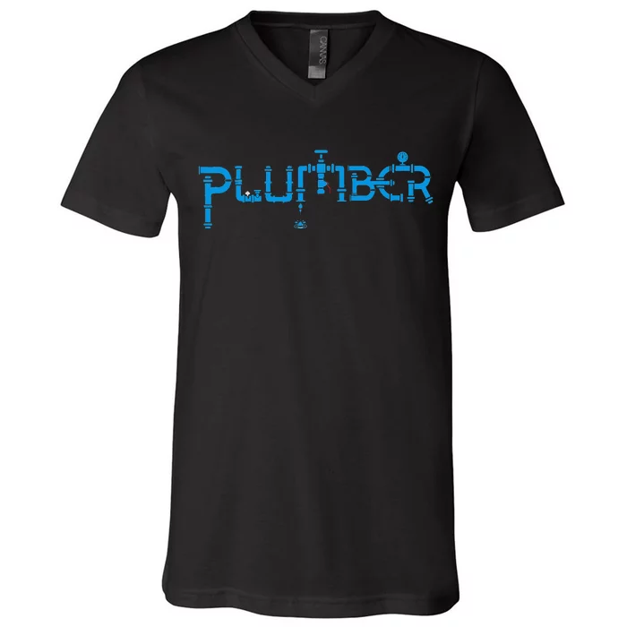 Plumbing Plumber V-Neck T-Shirt