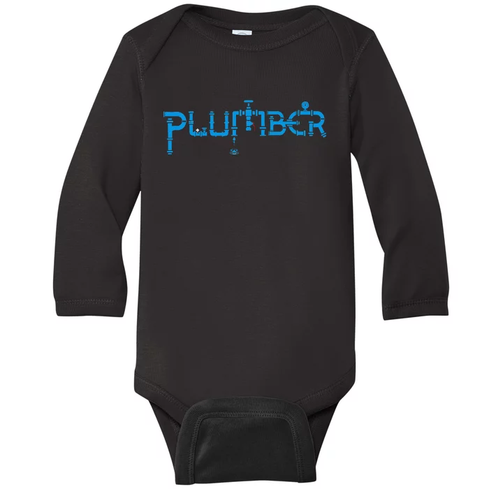 Plumbing Plumber Baby Long Sleeve Bodysuit