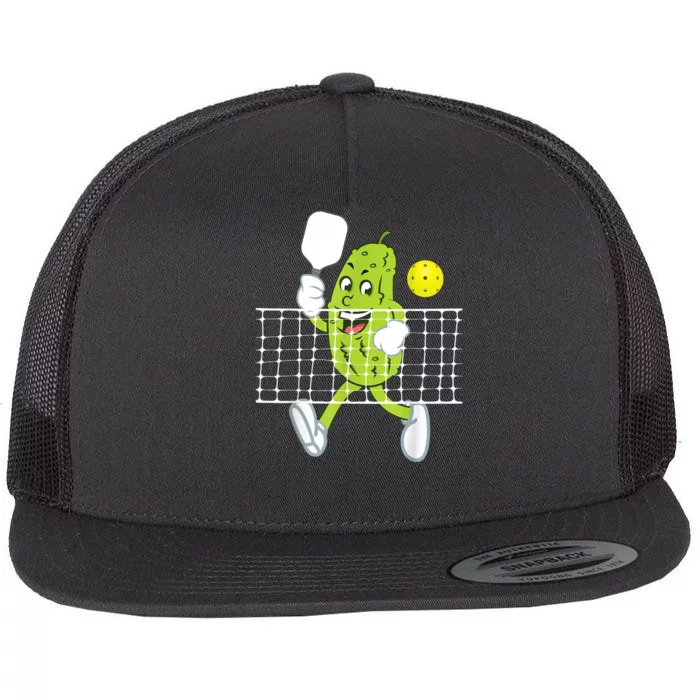 Pickle Playing Pickleball Funny Pickleball Paddleball Flat Bill Trucker Hat