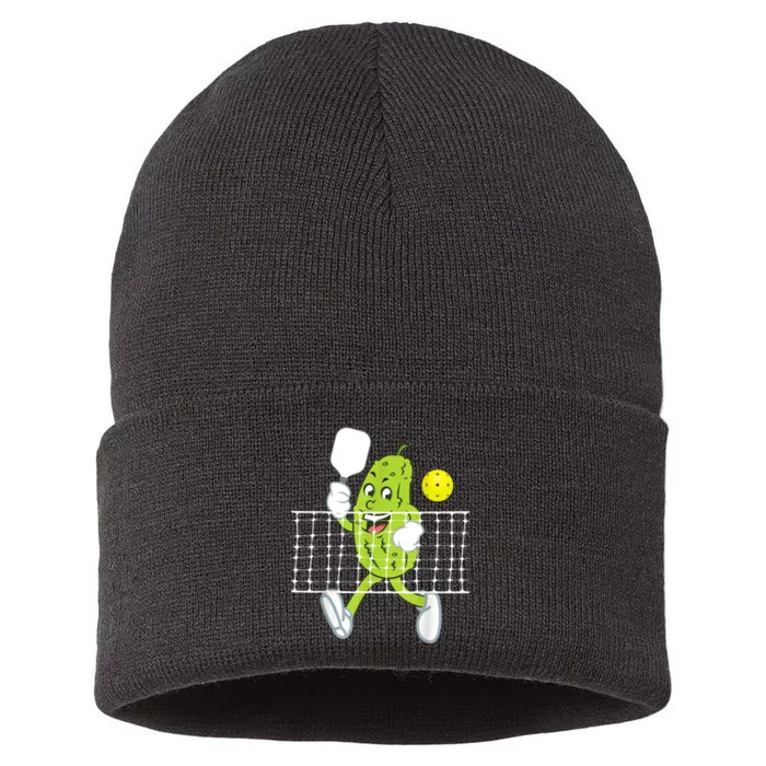 Pickle Playing Pickleball Funny Pickleball Paddleball Sustainable Knit Beanie